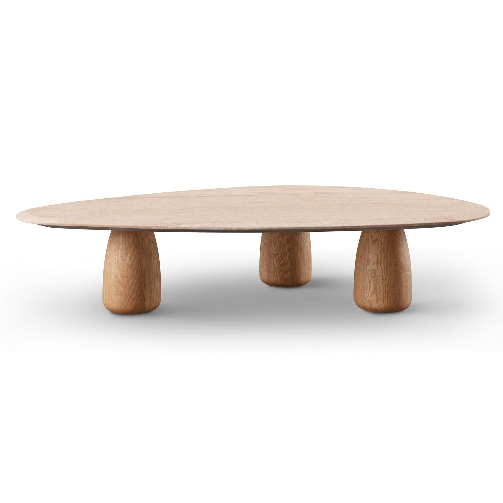 Tide Irregular Coffee Table Oak/Travertine